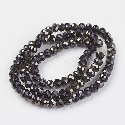 Electroplate Transparent Glass Beads Strands EGLA-A034-T4mm-P18-1