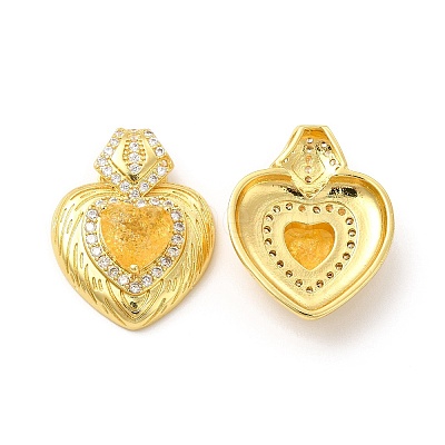 Rack Plating Brass & Rhinestone Pendants KK-H438-07G-07-1
