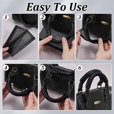 Cowhide Leather Bag Handle Wrap DIY-WH0750-317-1