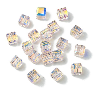 100Pcs Transparent Electroplate Glass Beads GLAA-K064-08A-AB05-1