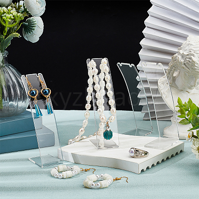Transparent Acrylic Necklace Display Stands NDIS-WH0006-10-1