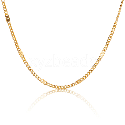 Soldered Brass Coated Iron Curb Chains CH-CJ0001-01A-G-1