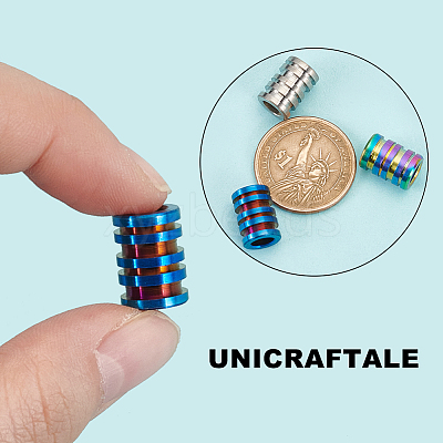 3Pcs 3 Style Titanium Alloy European Beads FIND-UN0002-91-1