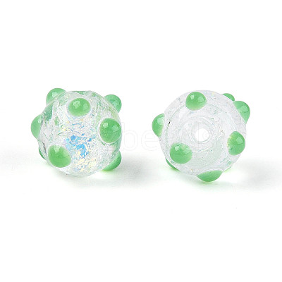 Handmade Foil Lampwork Beads Strands FOIL-T008-02E-1