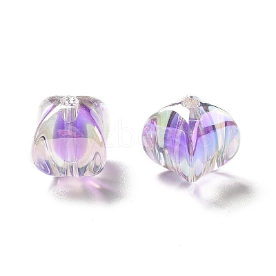 Two Tone UV Plating Rainbow Iridescent Acrylic Beads TACR-D010-04B-1