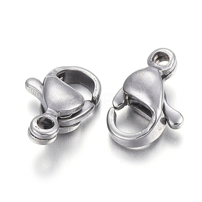 Tarnish Resistant 304 Stainless Steel Lobster Claw Clasps STAS-F182-01P-F-1