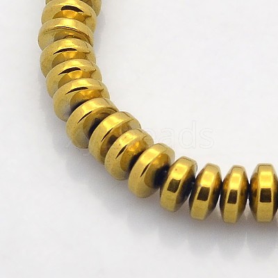 Electroplate Non-magnetic Synthetic Hematite Rondelle Beads Strands X-G-J216B-06-1