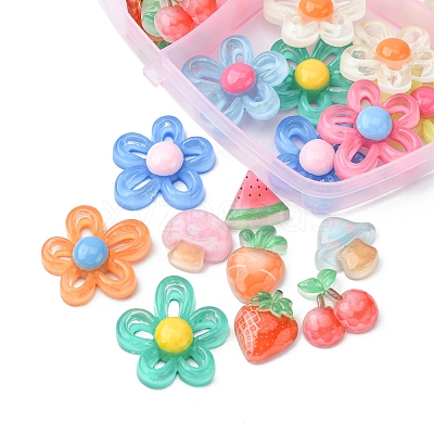 80Pcs 2 Styles Transparent Resin Cabochons Sets CRES-FS0001-07-1