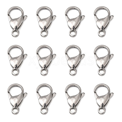 Tarnish Resistant Polished 316 Surgical Stainless Steel Lobster Claw Clasps X-STAS-R072-18A-1