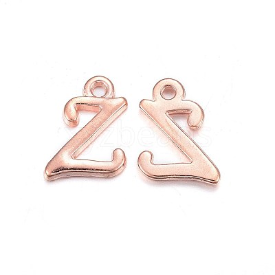 Rose Gold Plated Alloy Letter Pendants PALLOY-P097-05-Z-1