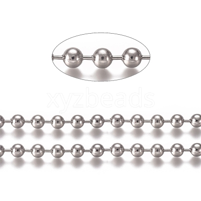 Tarnish Resistant 304 Stainless Steel Ball Chains CHS-E021-13C-P-1
