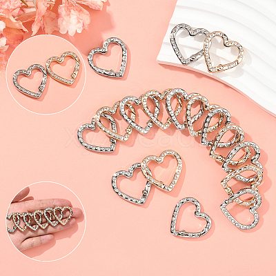 20Pcs 2 Colors Zinc Alloy Rhinestone Spring Gate Rings FIND-SP0004-35-1