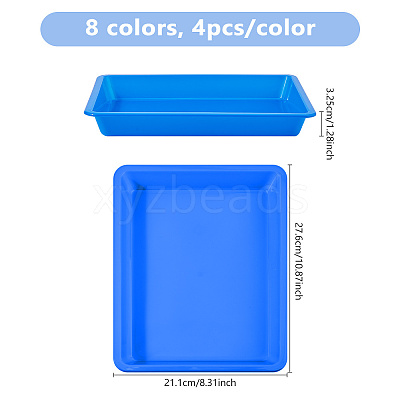 32Pcs 8 Colors PP Plastic Palettes AJEW-DC0004-10-1