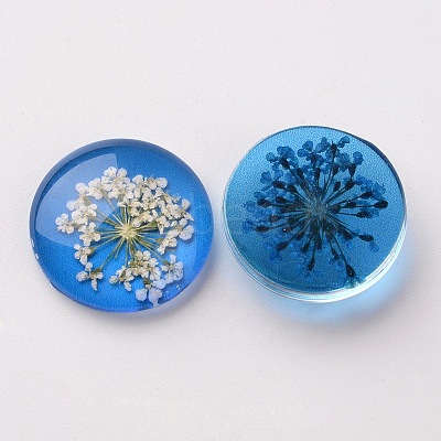 Handmade Glass Flat Back Cabochons GGLA-A004C-20mm-1