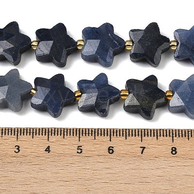 Natural Dyed & Heated Blue Aventurine Beads Strands G-P573-C09-01-1