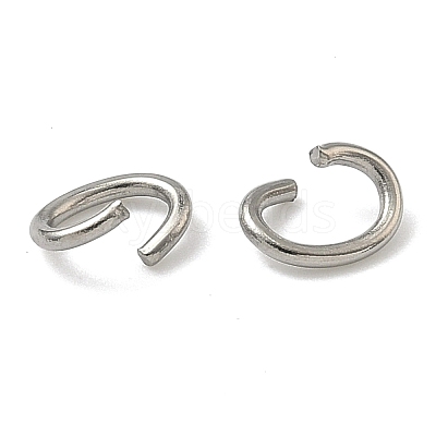 Tarnish Resistant Oval 304 Stainless Steel Open Jump Rings X-STAS-R067-01-1