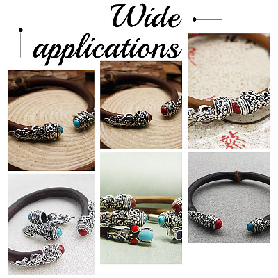 20Pcs 2 Colors Zinc Alloy Bangle End Caps FIND-AR0002-38-1