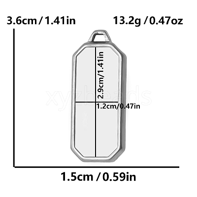 304 Stainless Steel Rectangle Pendant Cabochon Settings X-PW-WGC3B04-01-1
