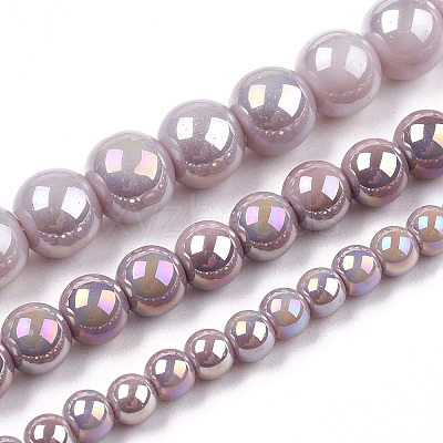 Electroplate Opaque Glass Beads Strands GLAA-T032-P4mm-AB07-1