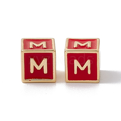 Rack Plating Brass Enamel Beads KK-B060-04G-03M-1