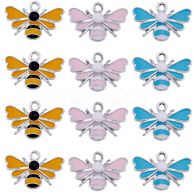 30Pcs 3 Colors Alloy Enamel Pendants ENAM-SC0004-26P-1