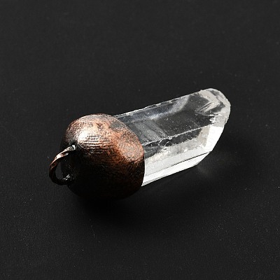 Natural Quartz Crystal Pointed Pendants KK-F836-04R-1