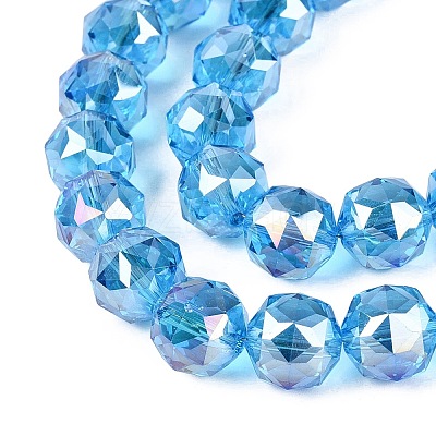 Electroplate Transparent Glass Beads Strands EGLA-ZX001-01A-06-1