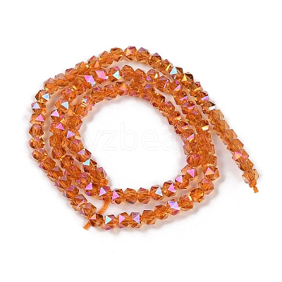 Electroplate Glass Beads Strands GLAA-Q105-02F-1