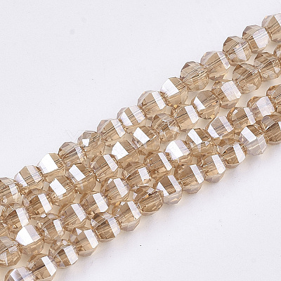 Electroplate Glass Beads Strands X-EGLA-S176-07B-B04-1