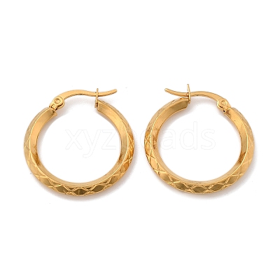 Ion Plating(IP) 304 Stainless Steel Hoop Earrings EJEW-L215-38G-1