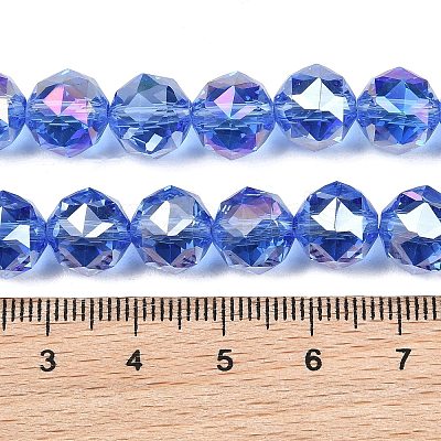 Transparent Electroplate Glass Beads Strands EGLA-N002-34C-B14-1