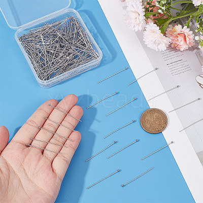 400Pcs 304 Stainless Steel Ball Head Pins STAS-UN0049-22-1