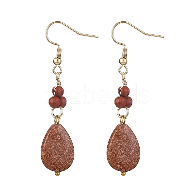 3 Pairs Synthetic Goldstone Dangle Earrings EJEW-JE06601-1
