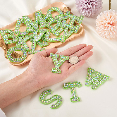 Alphabet Resin Rhinestone Patches DIY-TAC0005-45G-1