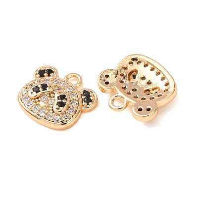 Brass Micro Pave Black Cubic Zirconia Charms CU-CBAEC99-18G-1
