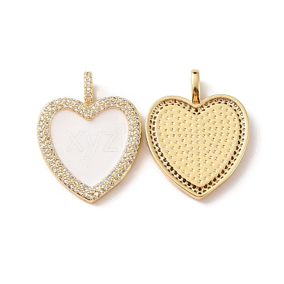 Rack Plating Brass Micro Pave Cubic Zirconia Pendants KK-F852-13G-1