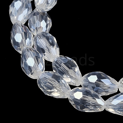 Transparent Electroplate Glass Beads Strands EGLA-N013-T8mm-B01-1