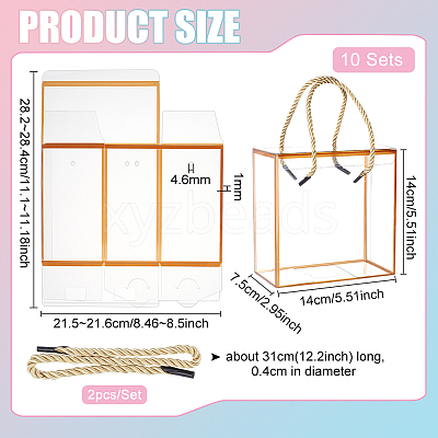 Transparent PET Plastic Gift Tote Boxes CON-WH0085-61B-01-1