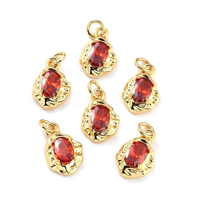 Brass Micro Pave Cubic Zirconia Pendant ZIRC-P089-19G-F-1