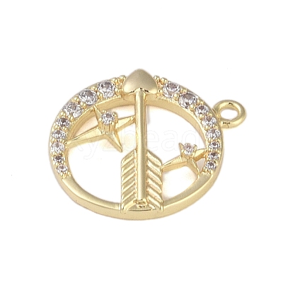 Brass Micro Pave Clear Cubic Zirconia Pendants FIND-B077-02G-04-1