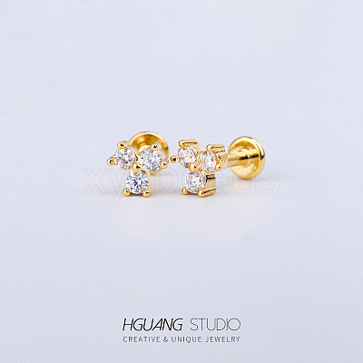 Stainless Steel Micro Pave Clear Cubic Zirconia Cartilage Earrings for Women Men WG126FA-16-1