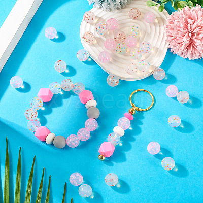 30Pcs 3 Colors Transparent Silicone Focal Beads SIL-TA0002-83-1