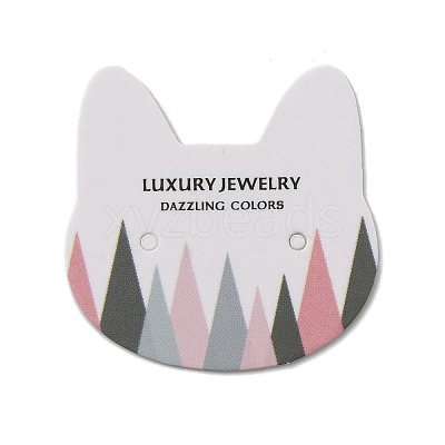 100Pcs Cat Head Shape Paper Jewelry Earring Display Cards AJEW-Z021-03C-1