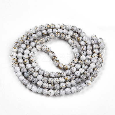 Baking Paint Glass Beads Strands DGLA-N003-6mm-B01-1