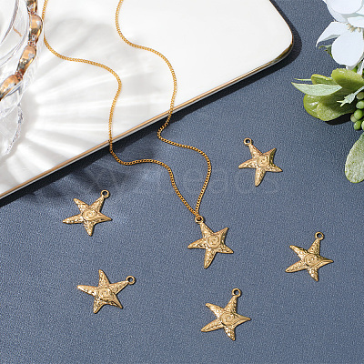 6Pcs 304 Stainless Steel Pendants STAS-BBC0008-23-1
