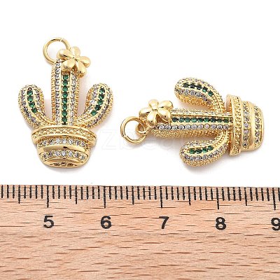 Rack Plating Brass Micro Pave Cubic Zirconia Pendants KK-H449-69G-RS-1