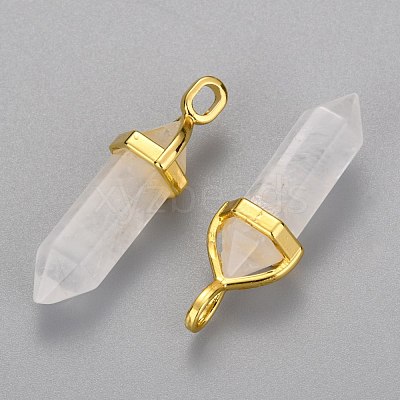 Natural Quartz Crystal Double Terminated Pointed Pendants X-G-G902-B23-1