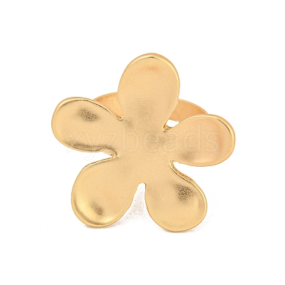 Matte Gold Alloy Adjustable Rings for Women RJEW-K260-07B-1