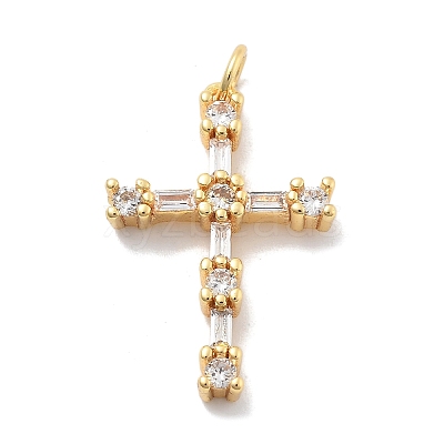 Brass Micro Pave Cubic Zirconia Pendants KK-M305-01G-03-1