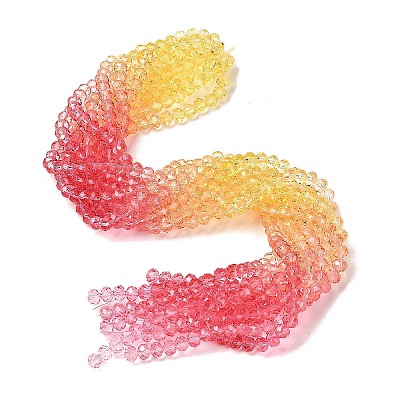 Transparent Painted Glass Beads Strands DGLA-A034-T6mm-A07-1